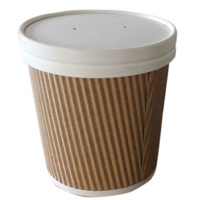 Corrugated 19oz Soup Container & Lid (Included)